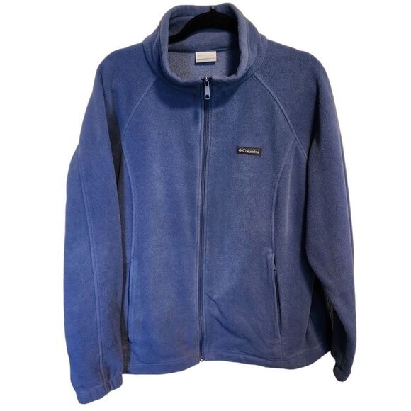 Columbia- Women’s Plus Size Blue Fleece Zip Front Jacket w Zip Pockets, Size 2X - Picture 1 of 6